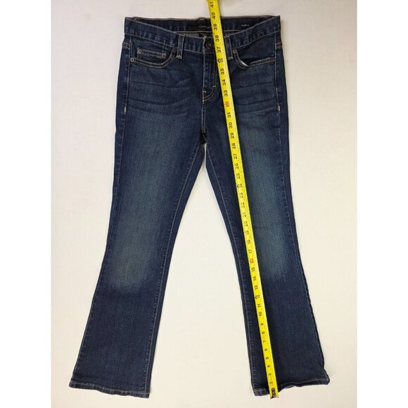Calvin Klein 27X31 Womens Size 4 Blue Flare Fit Talla Denim 5 Pocket Logo Jeans - Picture 3 of 14